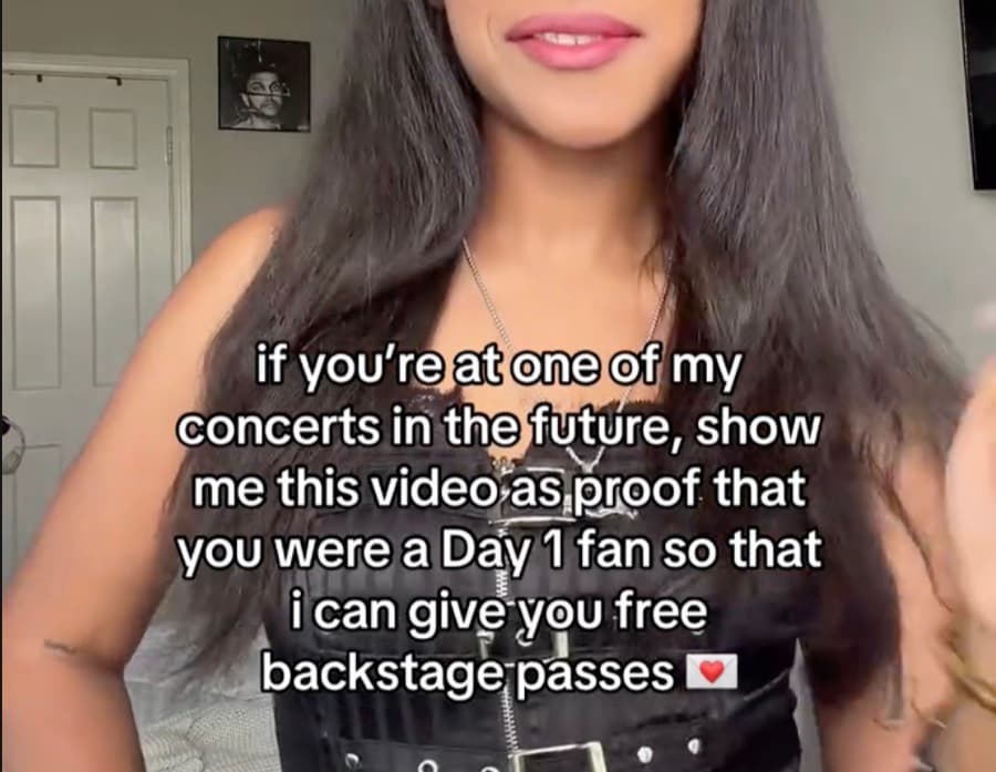 A creator offers free backstage passes to day-one fans who keep this video as proof