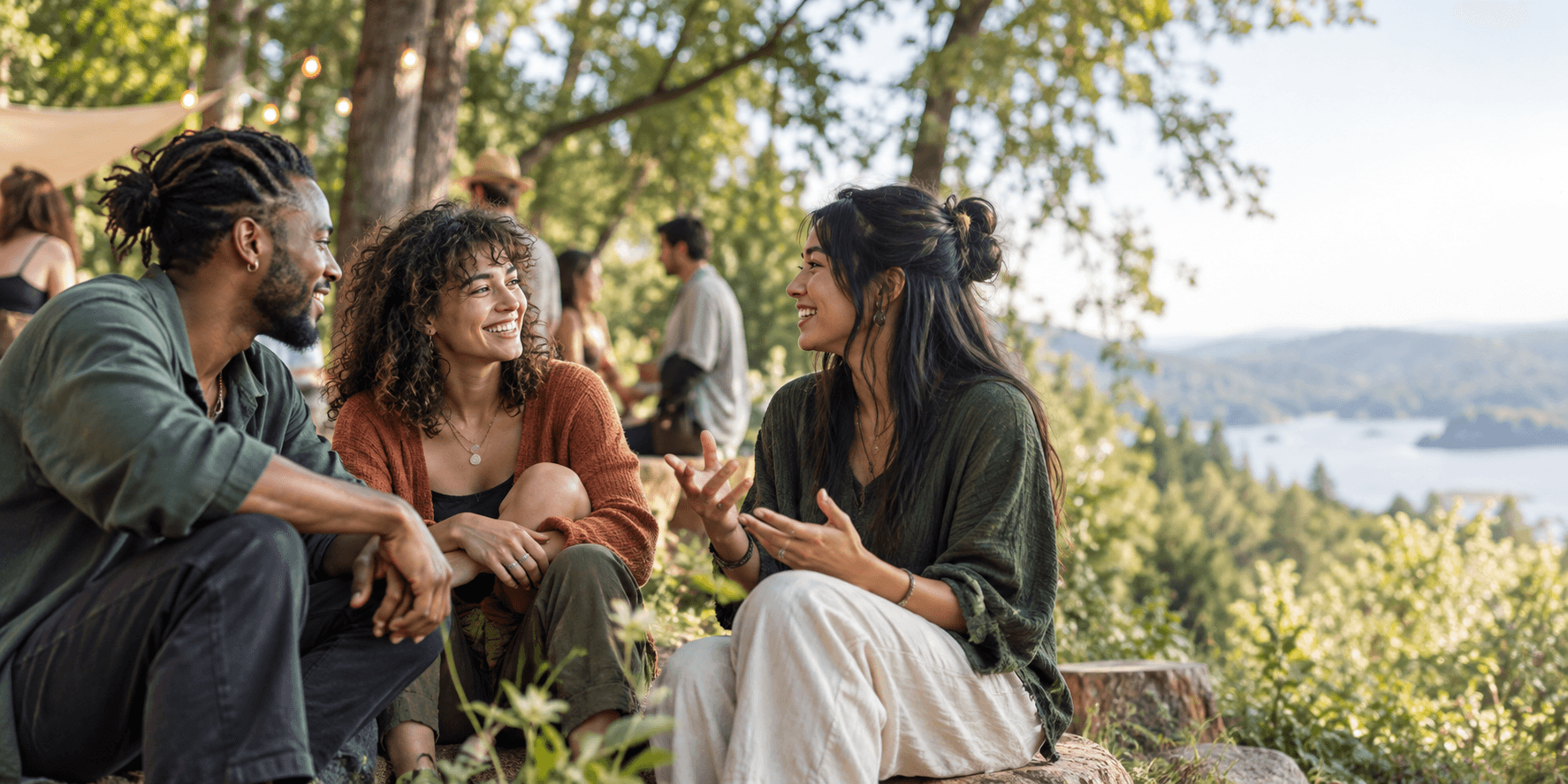 Friends at a creative community gathering